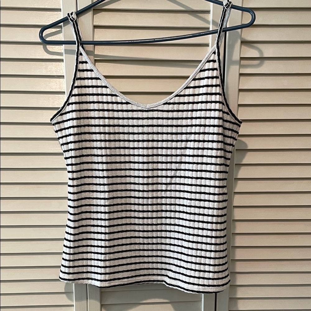 Old Navy Black and White Striped Camisole